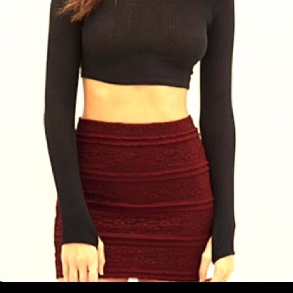 Red lace skirt